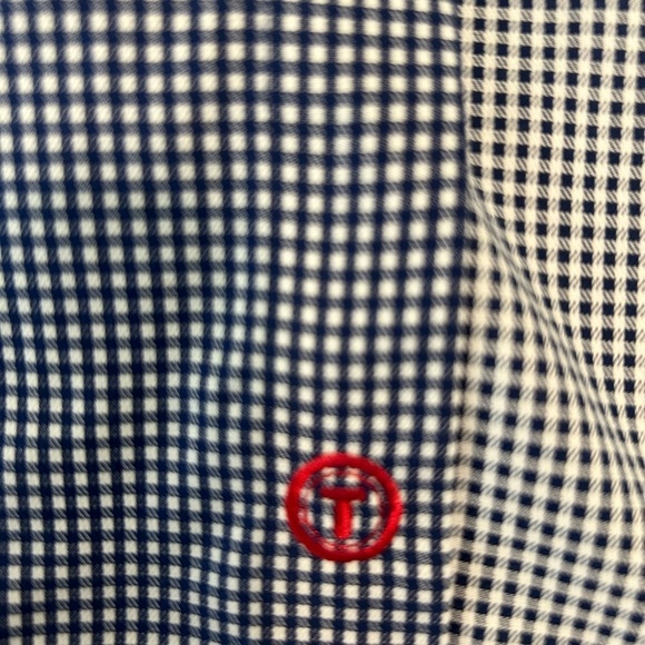 Twillory SafeCotton Navy/White Gingham Button Down Long Sleeve 17 34/35 Tailored - Picture 14 of 16